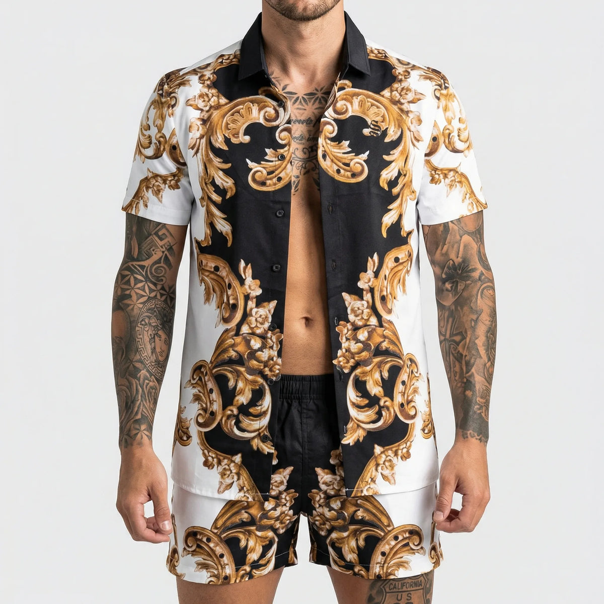 Men's Printed Relaxed Fit Two-Piece Summer Set