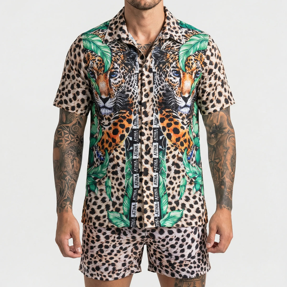 Men's Printed Relaxed Fit Two-Piece Summer Set