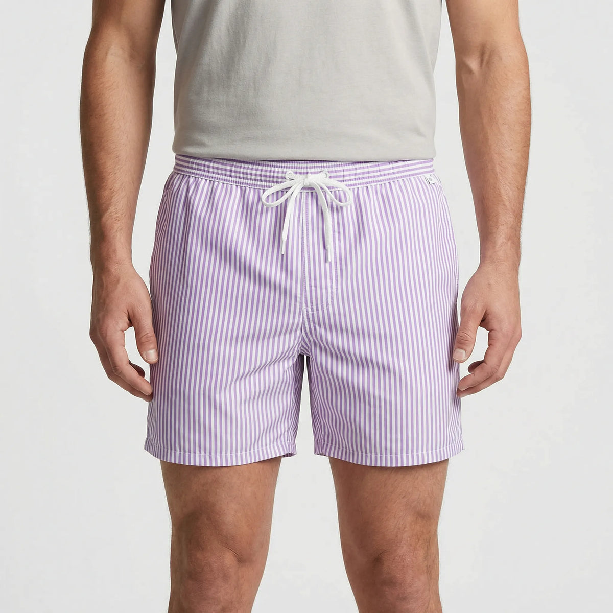 Men's Quick-Dry Striped Swim Trunks for Beach & Pool