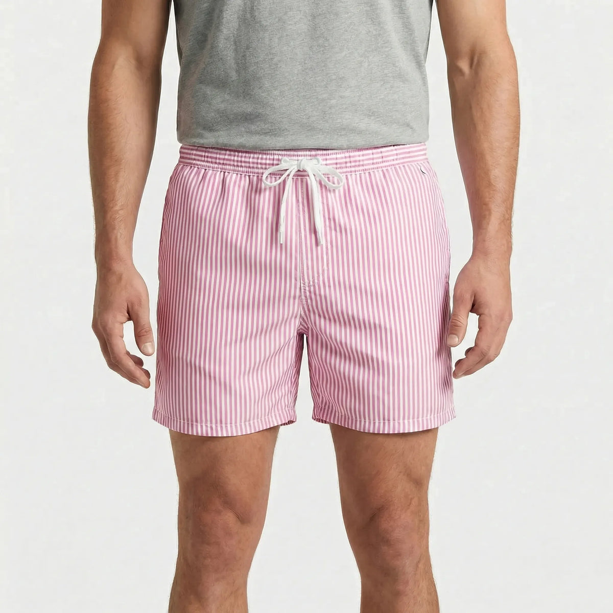 Men's Quick-Dry Striped Swim Trunks for Beach & Pool
