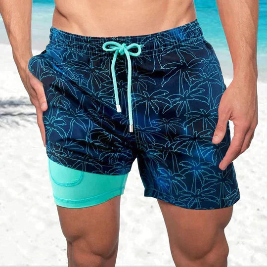Men's Quick-Dry Swim Shorts with Compression Liner
