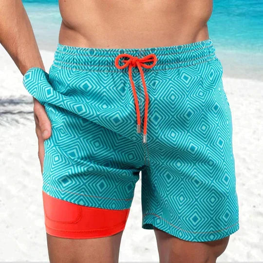 Men's Quick-Dry Swim Shorts with Compression Liner