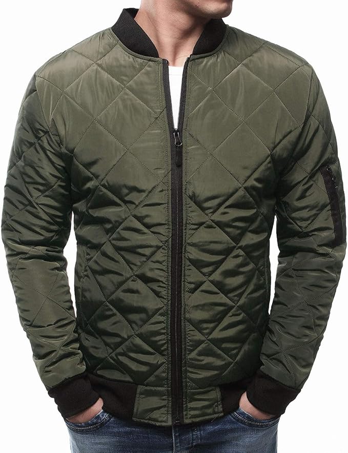 Men's Quilted Bomber Jacket