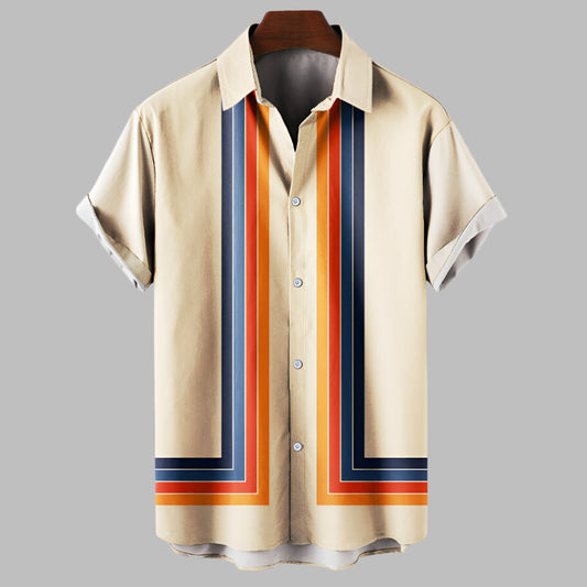 Men's Retro Loose-Fit Short-Sleeve Shirt