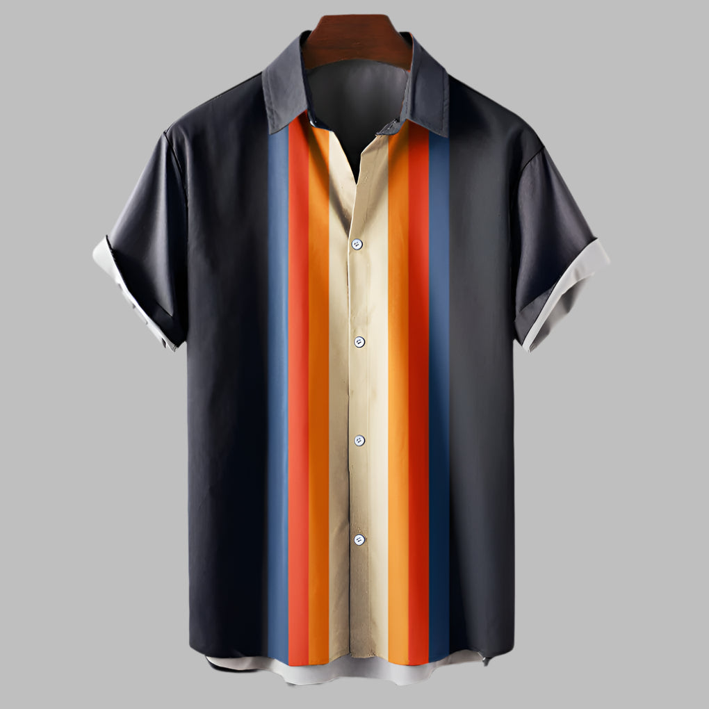 Men's Retro Loose-Fit Short-Sleeve Shirt