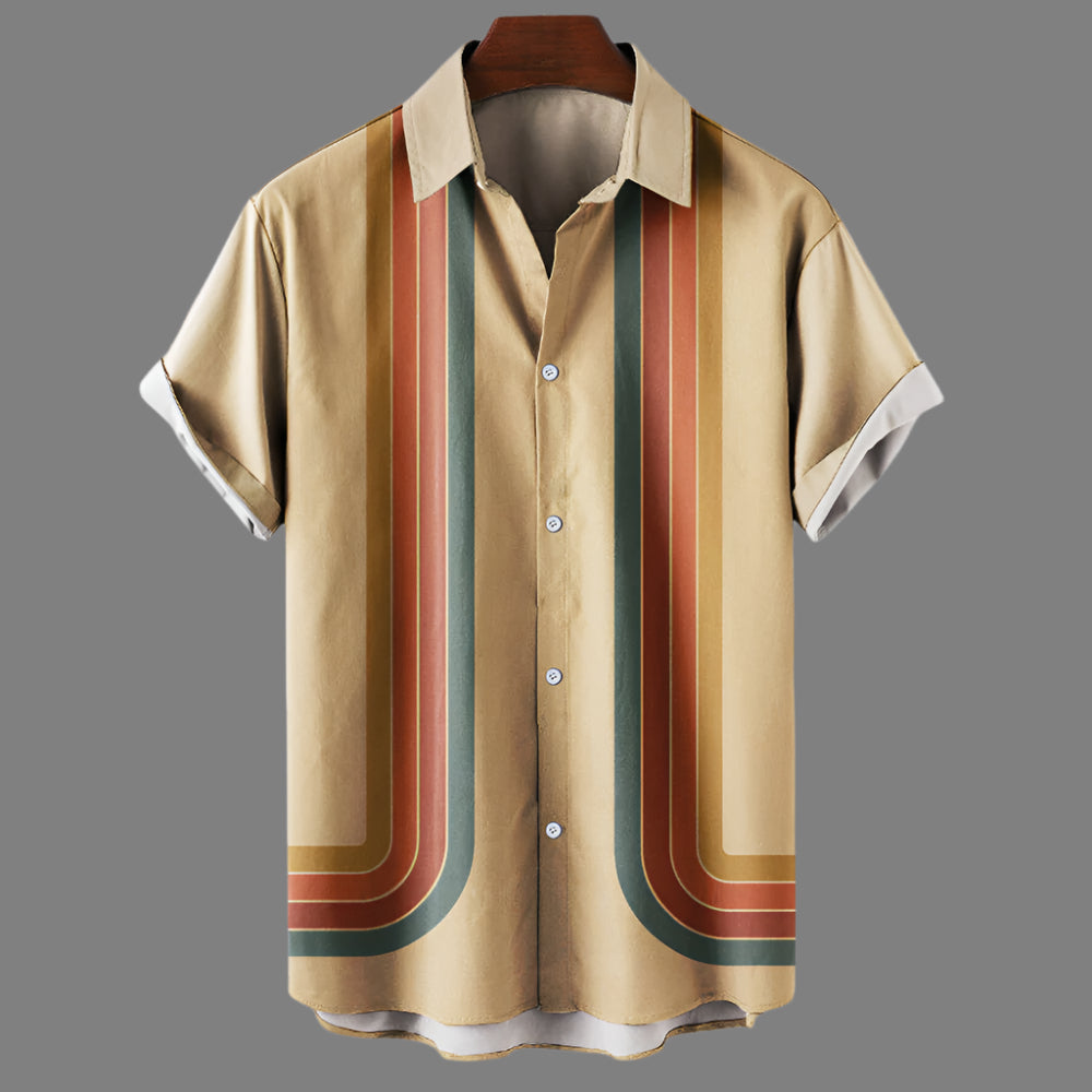 Men's Retro Loose-Fit Short-Sleeve Shirt