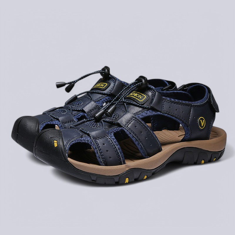 Men's Sandals with Hook-and-Loop Strap
