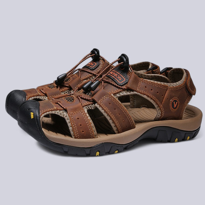 Men's Sandals with Hook-and-Loop Strap