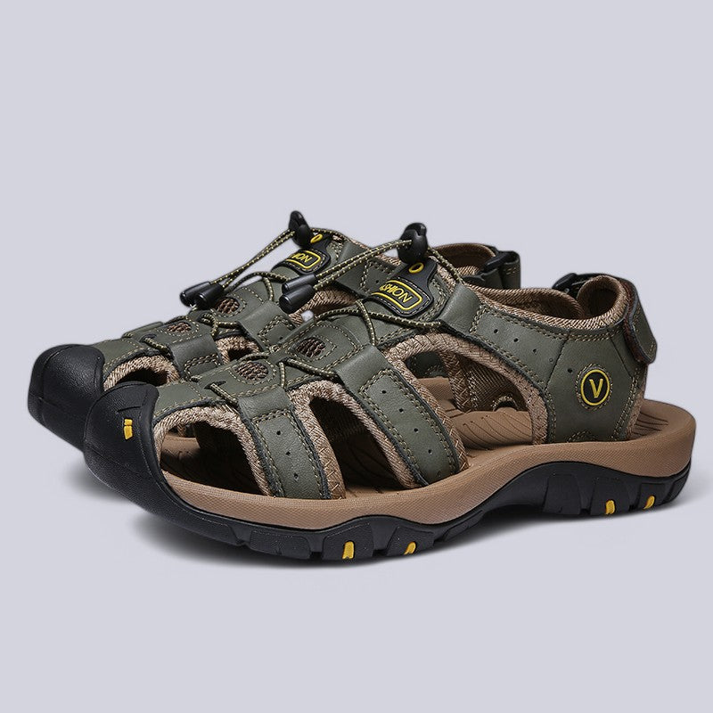 Men's Sandals with Hook-and-Loop Strap