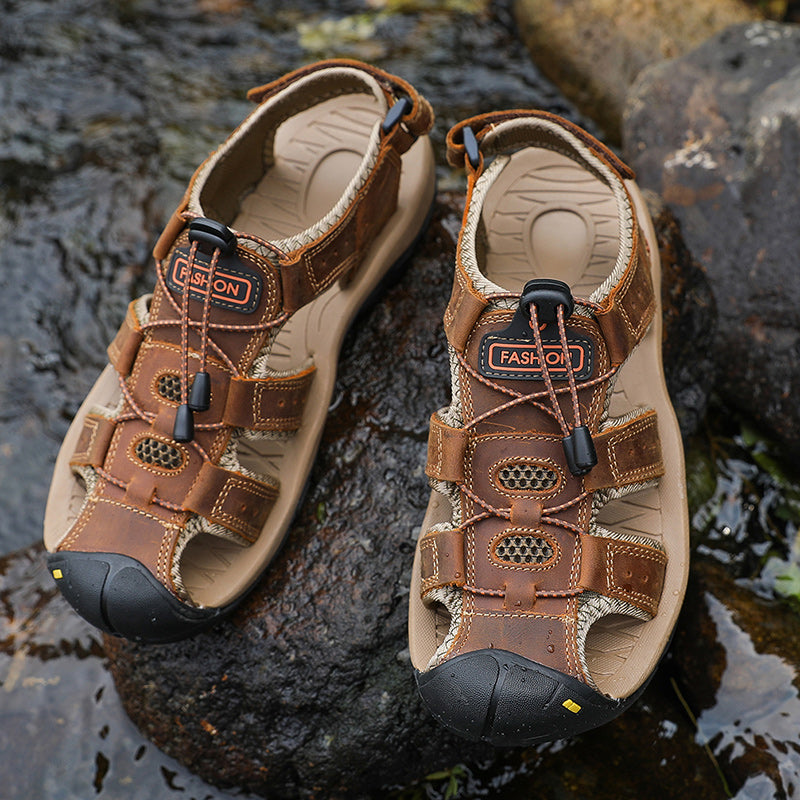 Men's Sandals with Hook-and-Loop Strap