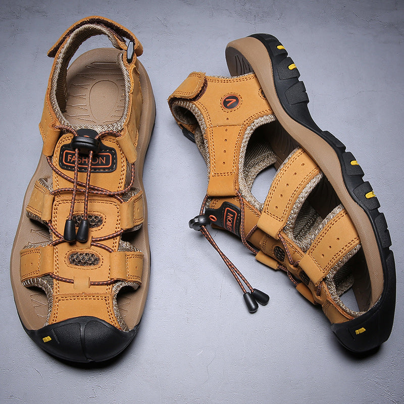 Men's Sandals with Hook-and-Loop Strap