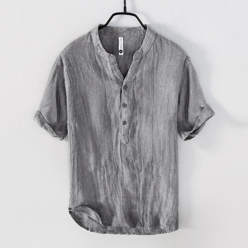 Men's Short Sleeve Henley Shirt