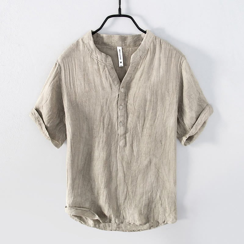 Men's Short Sleeve Henley Shirt
