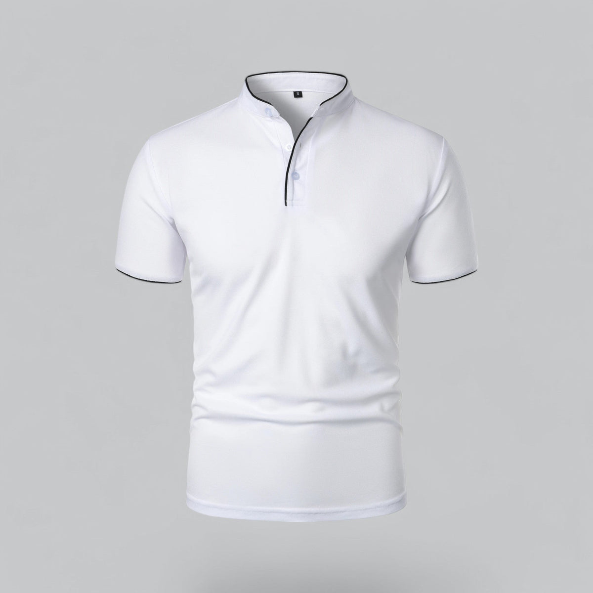 Men's Short-Sleeve Mandarin Collar Polo Shirt