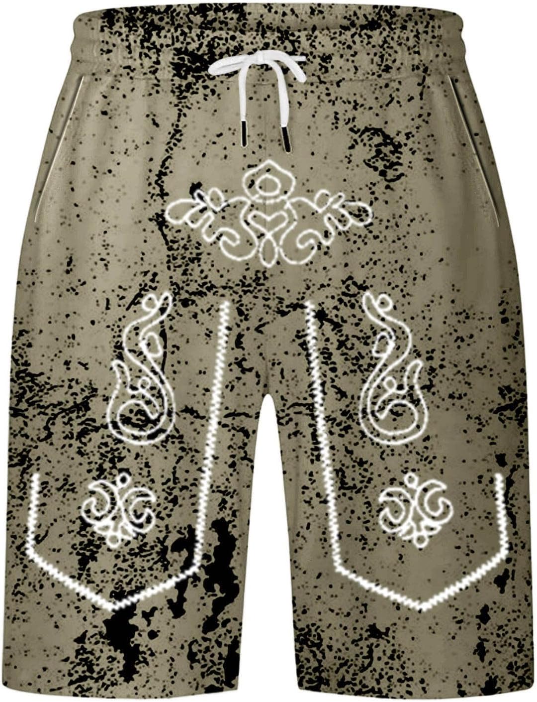 Men's Shorts with Distressed Look and Oktoberfest Print