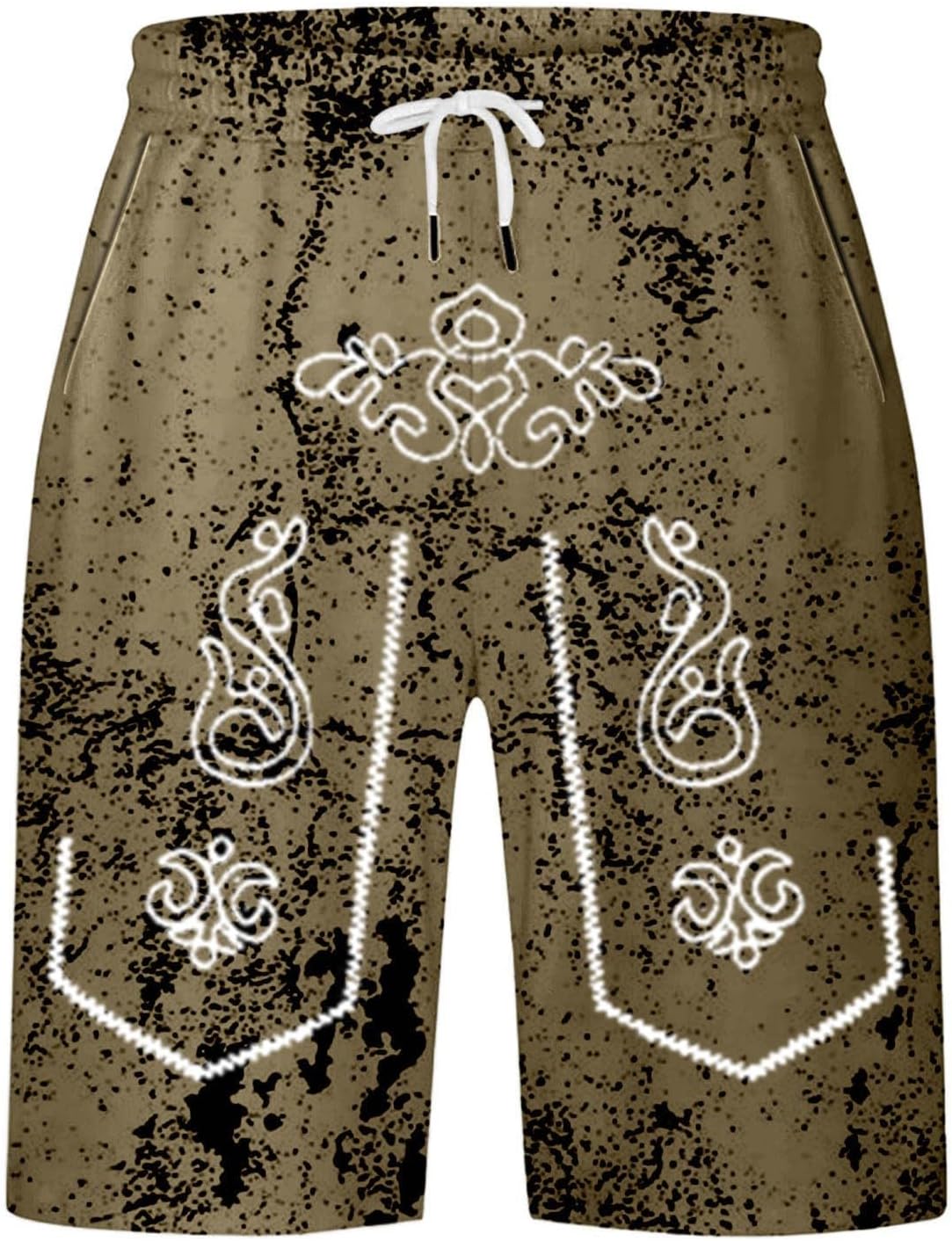 Men's Shorts with Distressed Look and Oktoberfest Print