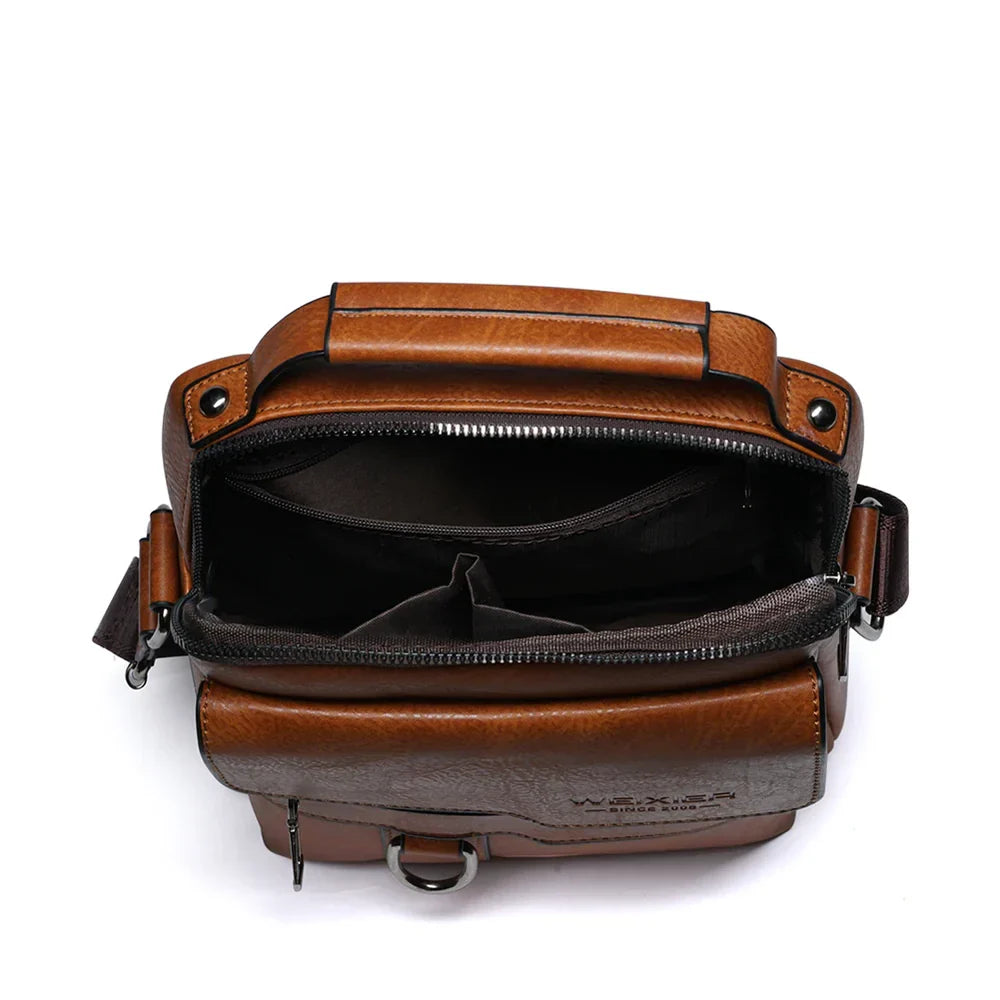 Men's Shoulder Bag - Minimalist Design with Spacious Interior