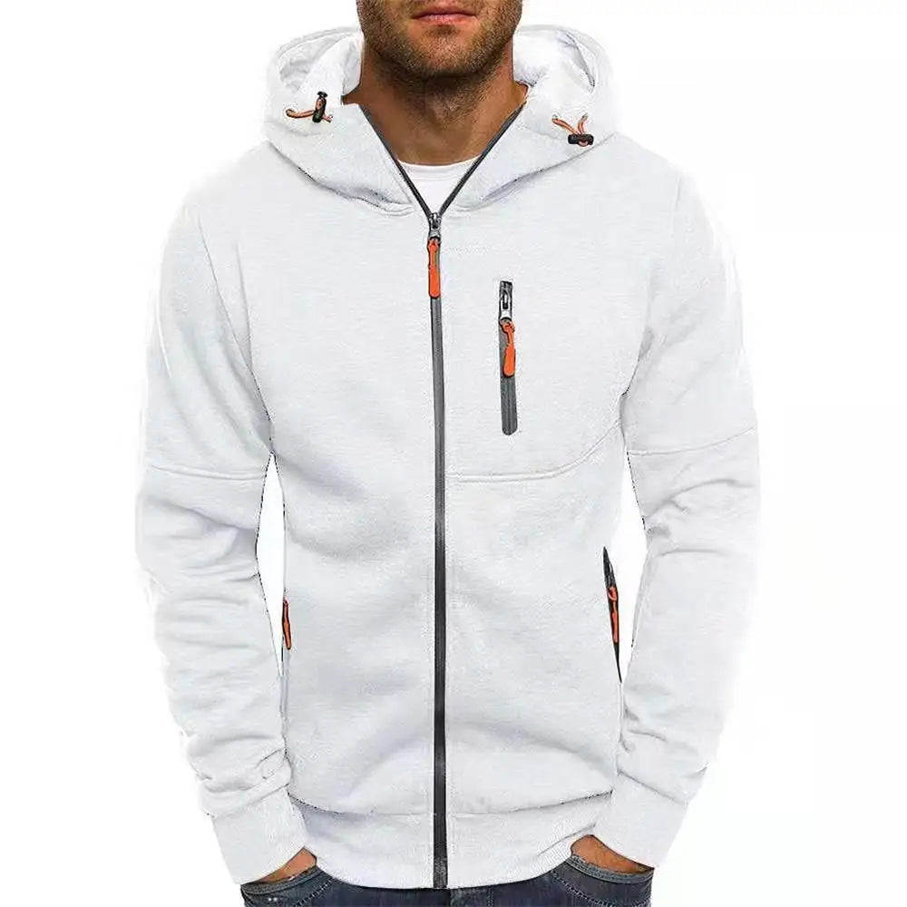 Men's Slim Fit Black Zip-Up Hoodie – Stylish and Comfortable for Everyday Wear and Sports
