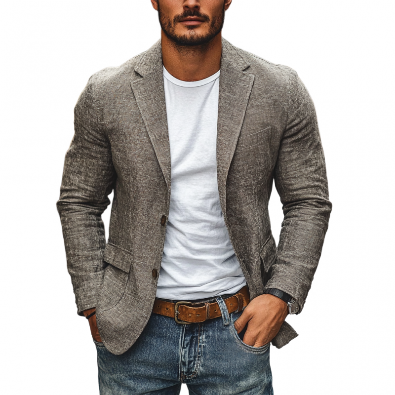 Men's Slim Fit Lightweight Lapel Blazer for Autumn