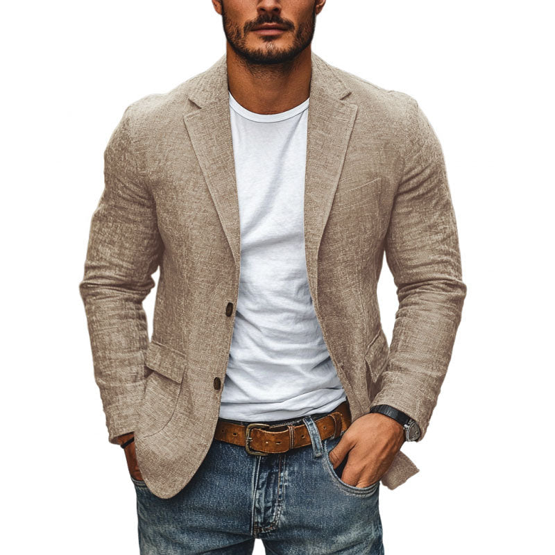 Men's Slim Fit Lightweight Lapel Blazer for Autumn