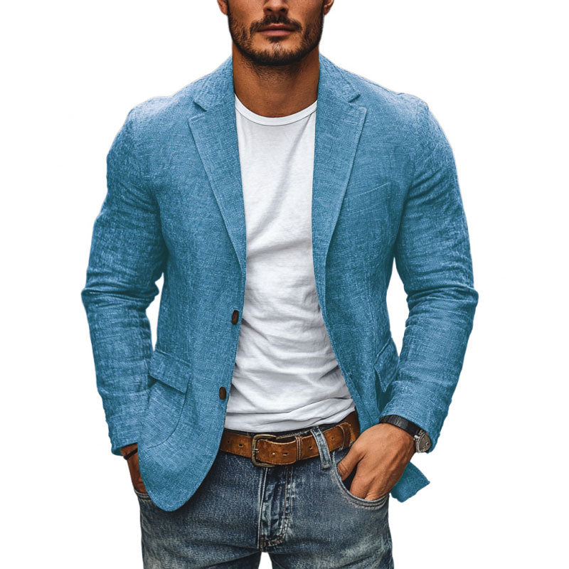 Men's Slim Fit Lightweight Lapel Blazer for Autumn