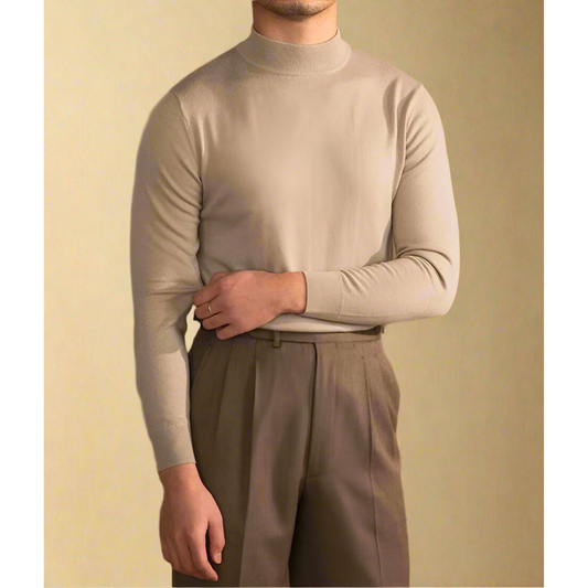 Men's Slim Fit Mock Neck Pullover Sweater