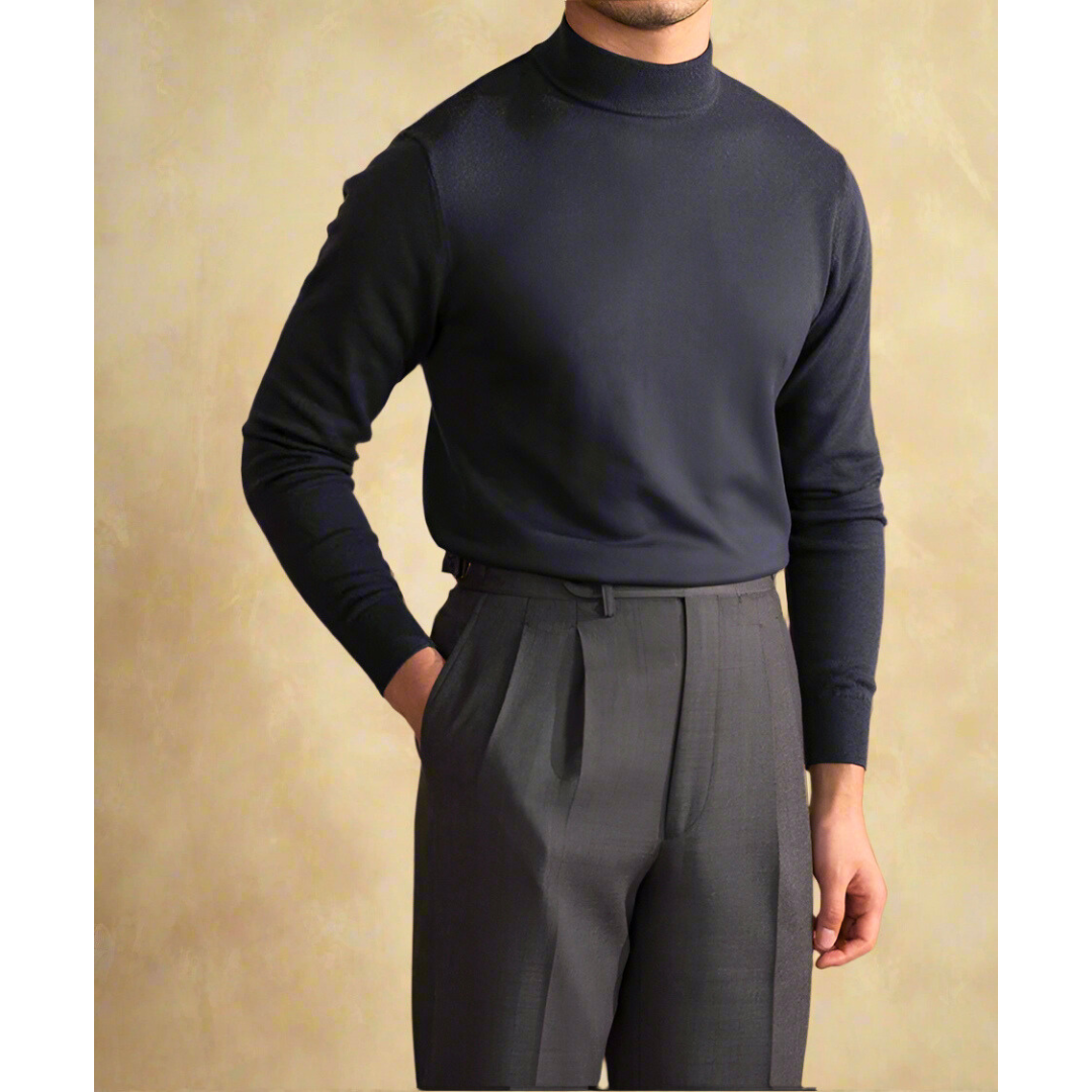 Men's Slim Fit Mock Neck Pullover Sweater