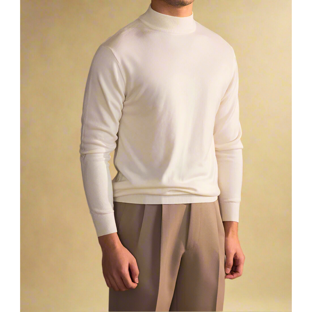 Men's Slim Fit Mock Neck Pullover Sweater
