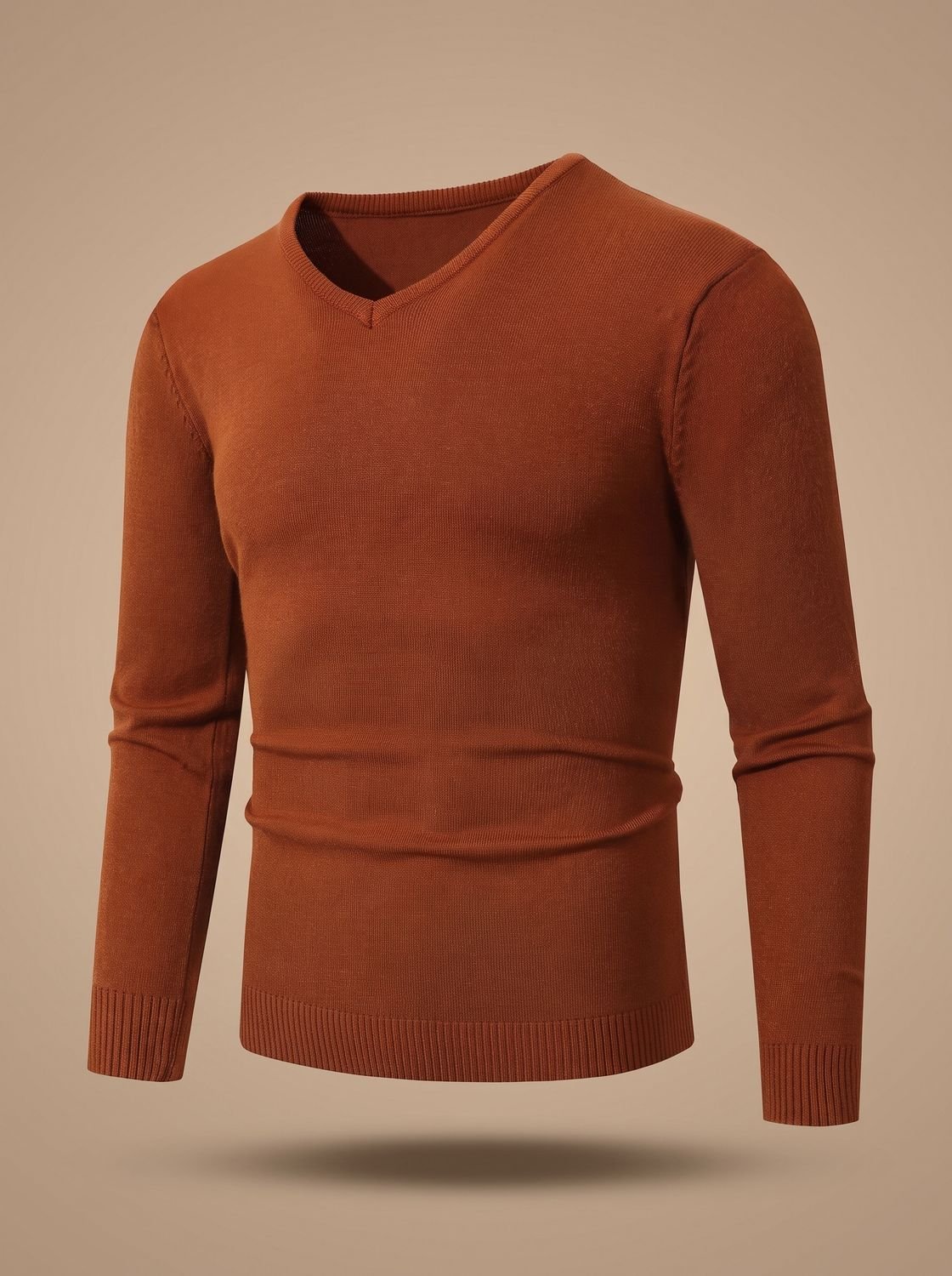 Men's Slim-Fit V-Neck Fine-Knit Stretch Sweater