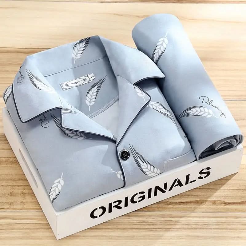 Men's Soft & Breathable Button-Up Pajama Set