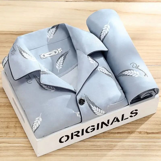 Men's Soft & Breathable Button-Up Pajama Set