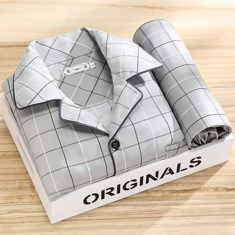 Men's Soft & Breathable Button-Up Pajama Set