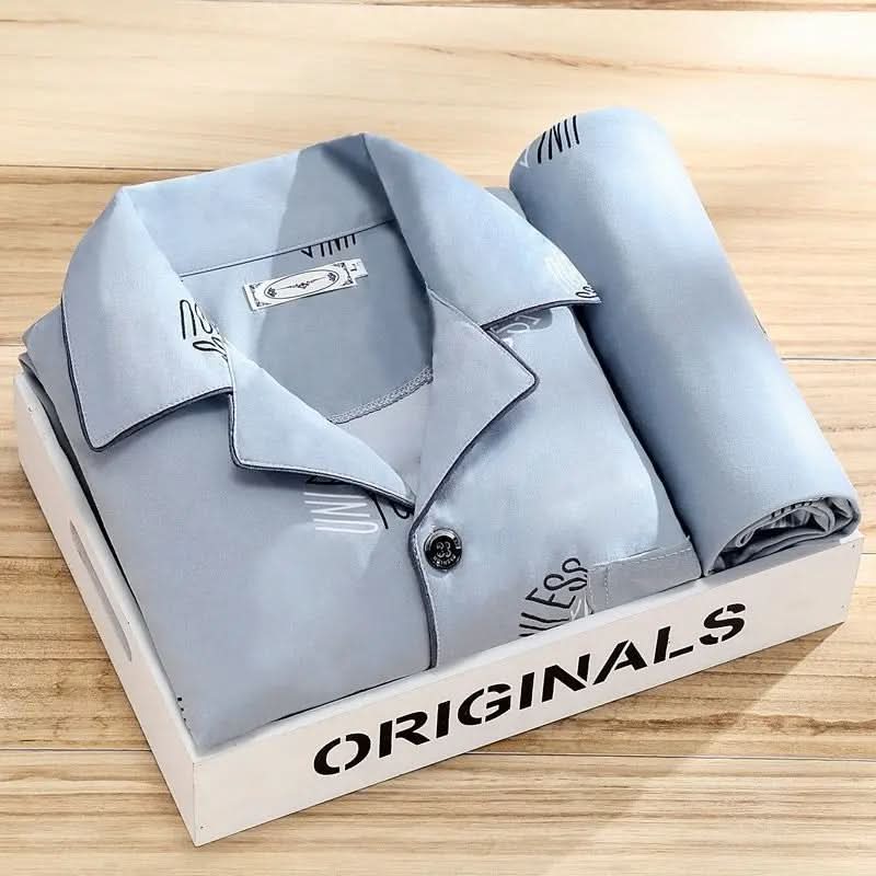 Men's Soft & Breathable Button-Up Pajama Set