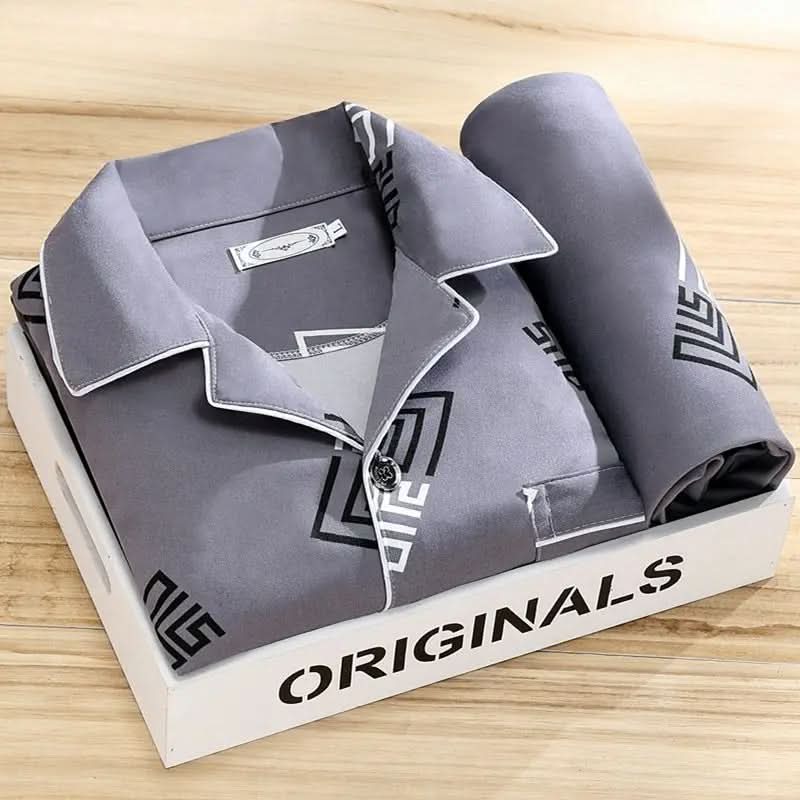 Men's Soft & Breathable Button-Up Pajama Set