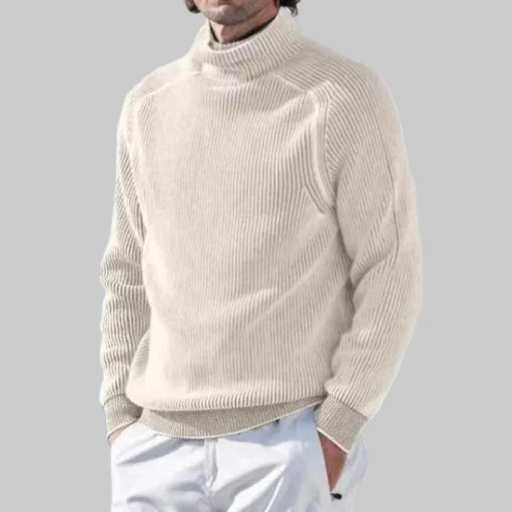 Men's Solid Turtleneck Sweater