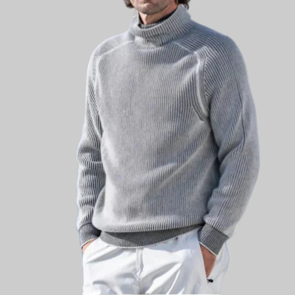 Men's Solid Turtleneck Sweater