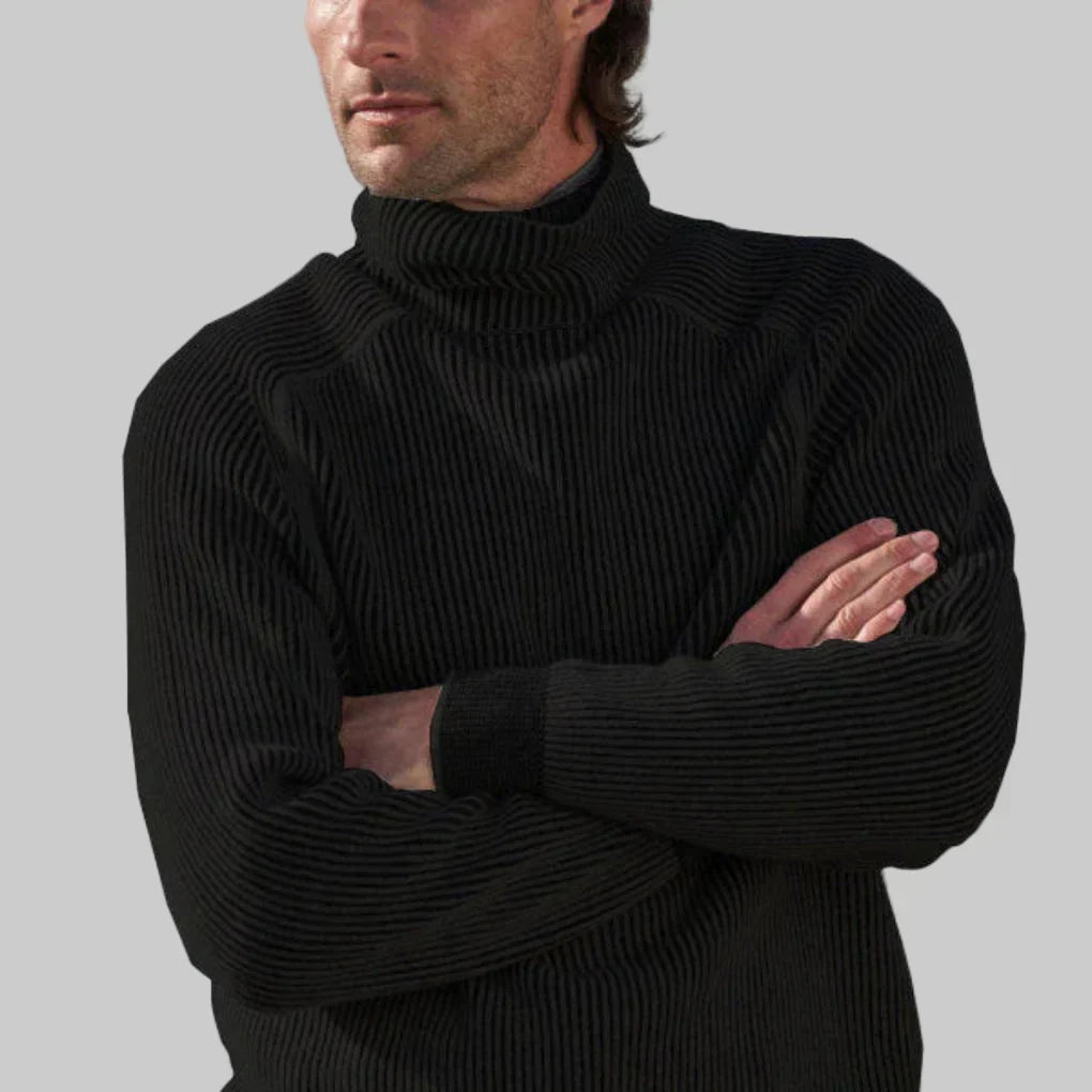 Men's Solid Turtleneck Sweater