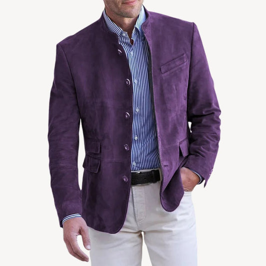 Men's Stand-Collar Blazer Jacket