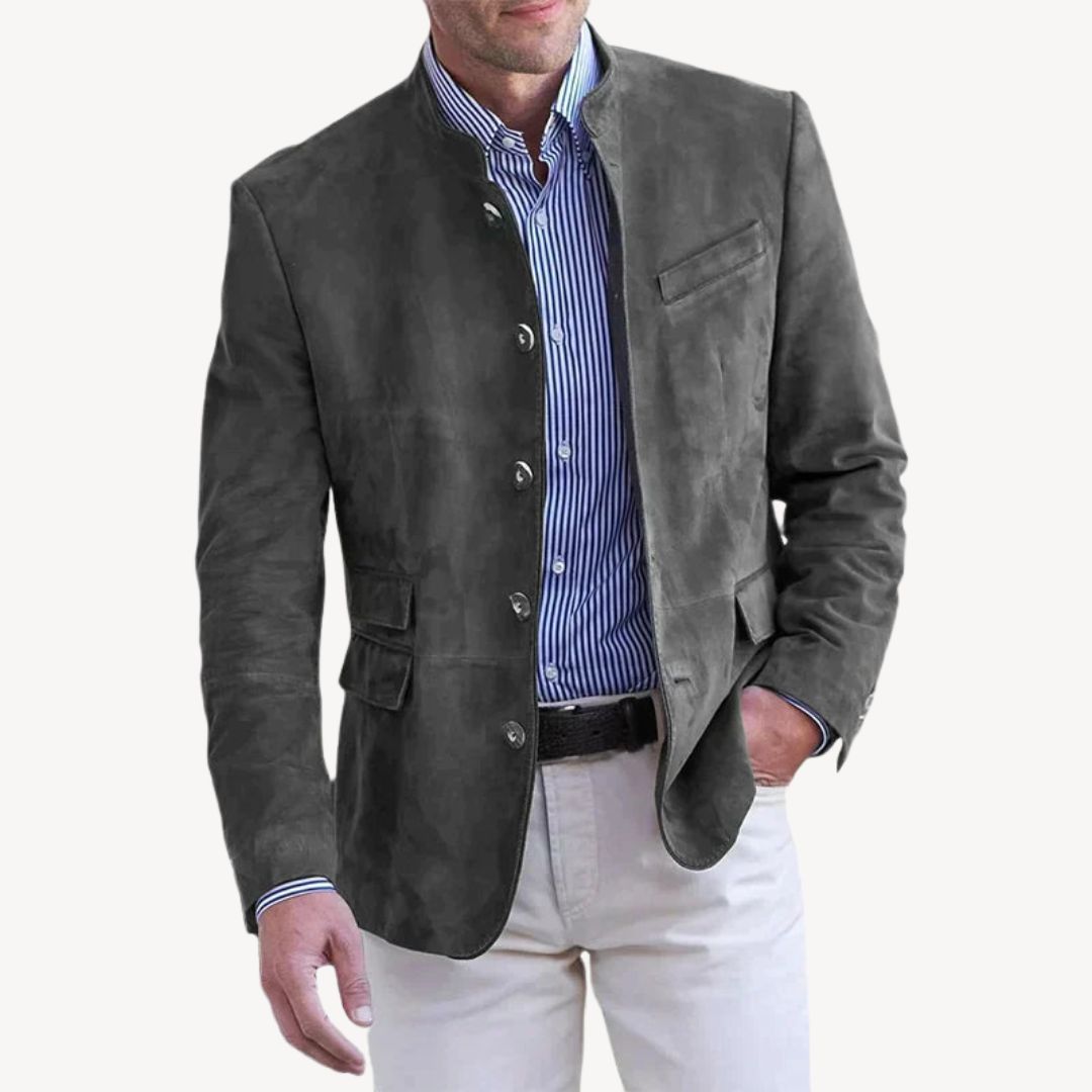 Men's Stand-Collar Blazer Jacket