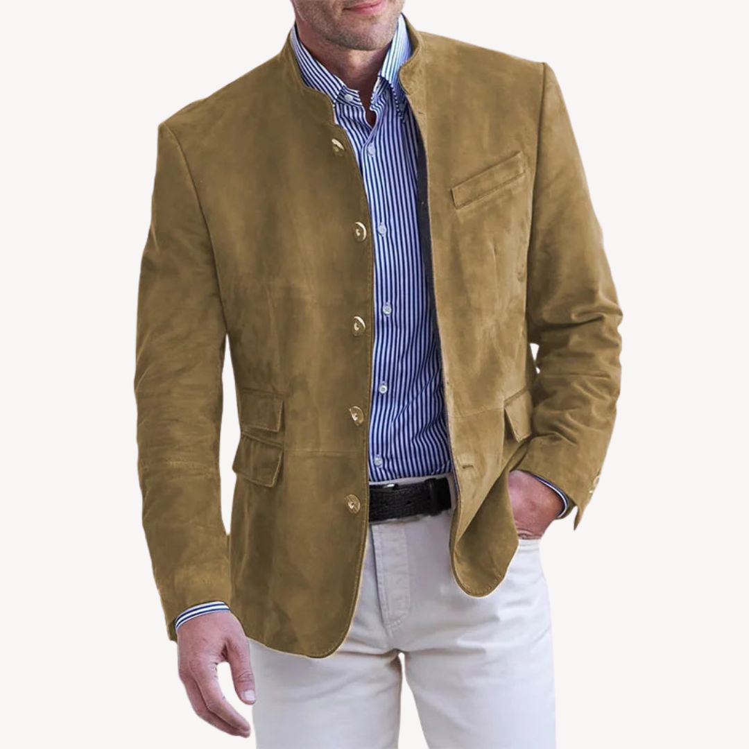 Men's Stand-Collar Blazer Jacket