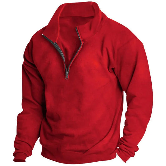 Men's Stand-Up Collar Half-Zip Sweatshirt