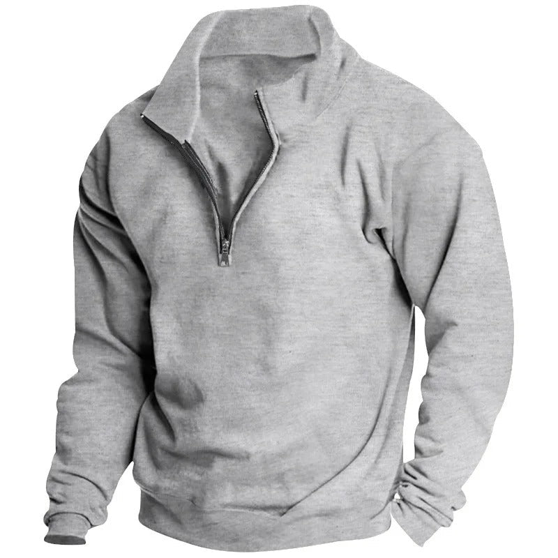 Men's Stand-Up Collar Half-Zip Sweatshirt