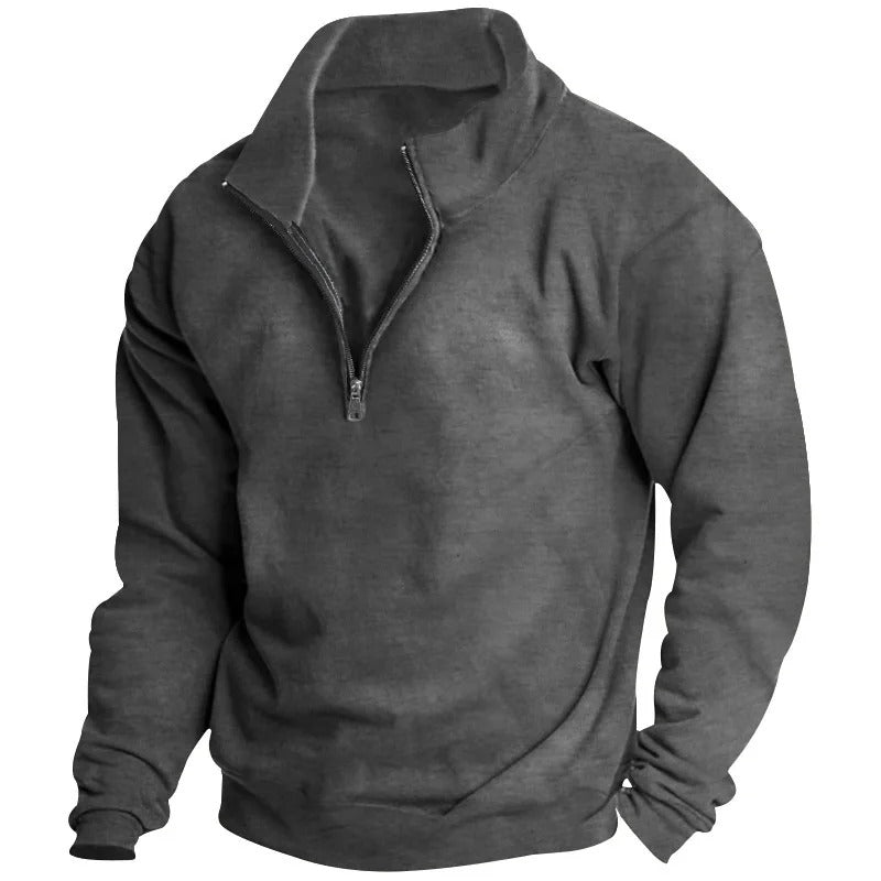Men's Stand-Up Collar Half-Zip Sweatshirt