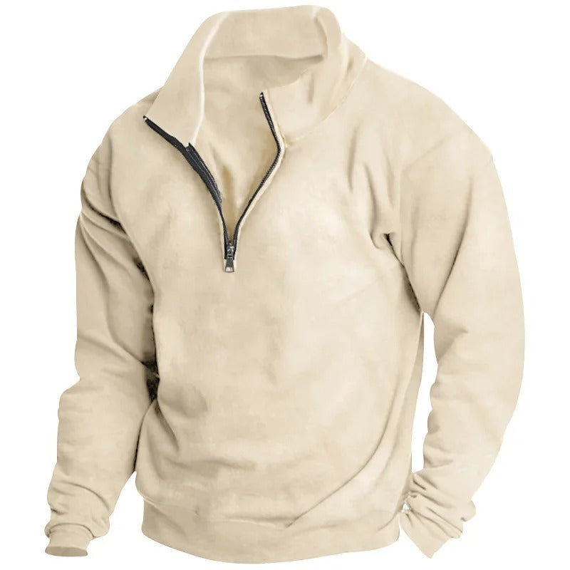 Men's Stand-Up Collar Half-Zip Sweatshirt