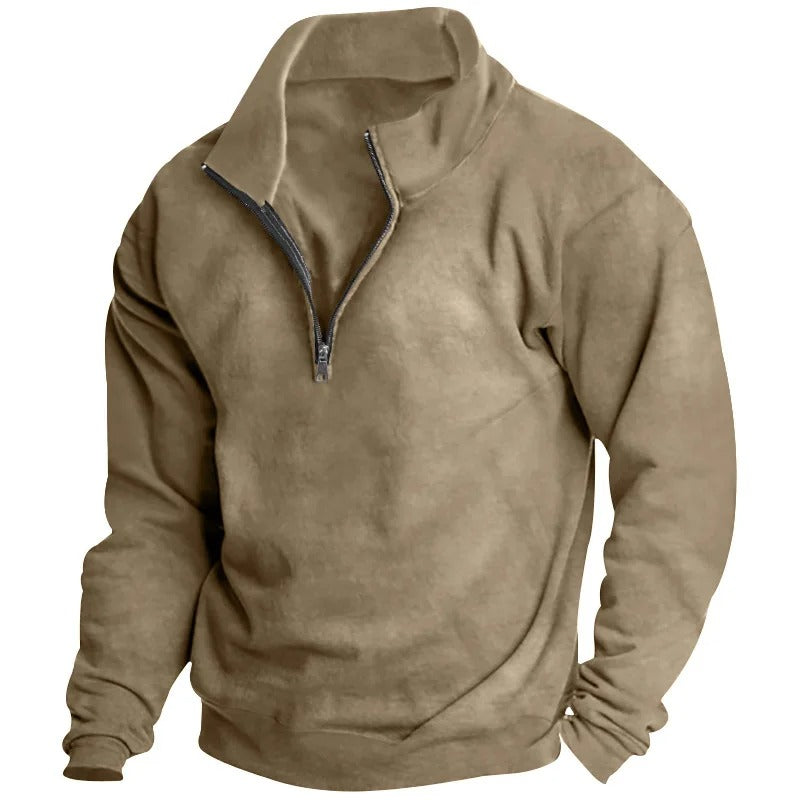 Men's Stand-Up Collar Half-Zip Sweatshirt