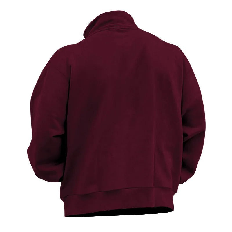 Men's Stand-Up Collar Half-Zip Sweatshirt