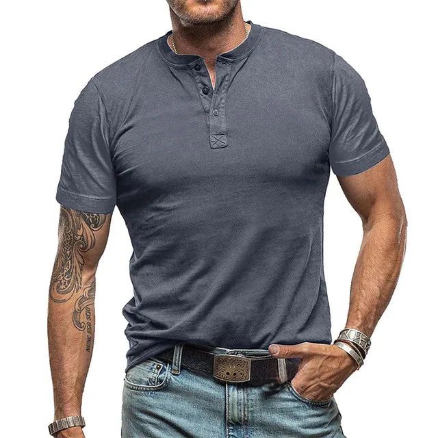 Men's Summer Henley T-Shirt