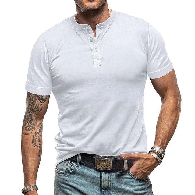 Men's Summer Henley T-Shirt