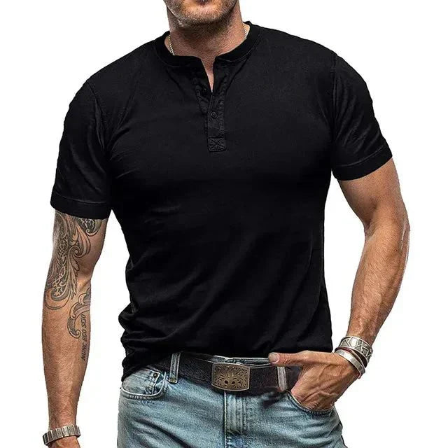 Men's Summer Henley T-Shirt
