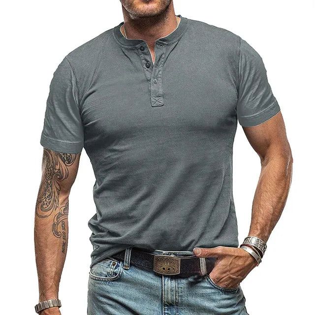 Men's Summer Henley T-Shirt